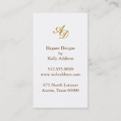 エレガントなロココ様式のフレームの金ゴールド及び緑の名刺 名刺 (裏面)