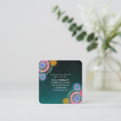 エレガントなロゴのヨガの黙想のはすの花 スクエア名刺 (スタンド正面)