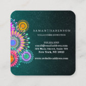 エレガントなロゴのヨガの黙想のはすの花 スクエア名刺 (裏面)