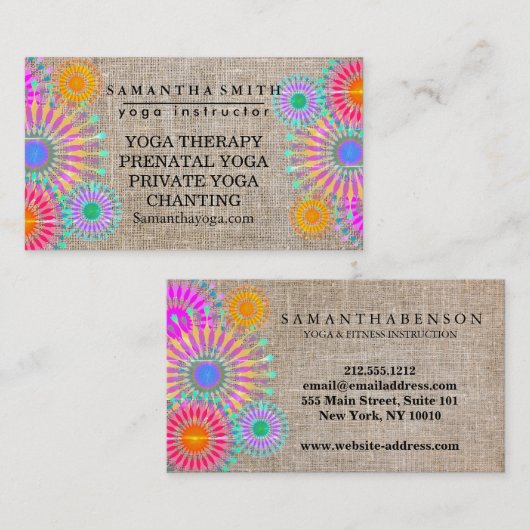 エレガントなロゴのヨガの黙想のはすの花 名刺 (正面/裏面)