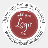 エレガントなロゴ サンクス クラシック ラウンド ステッカー (正面)