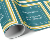 エレガントなロゴ、写真、星、ターコイズブルーのお祝い ラッピングペーパー (ロールコーナー)