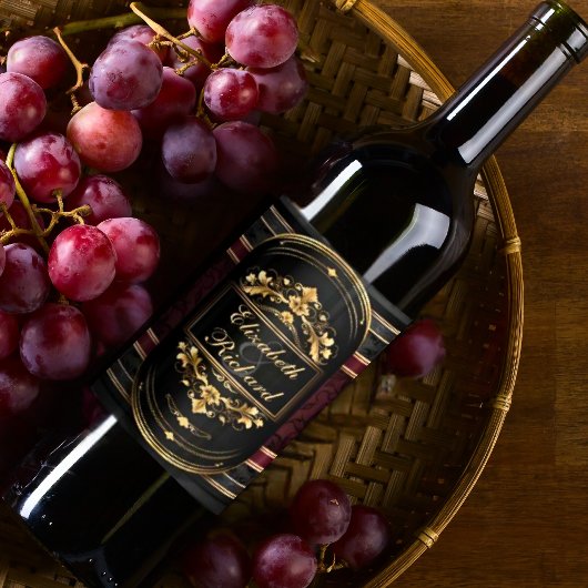 エレガントなロマンス ヴィンテージ デマスク セレブレーション ワインラベル