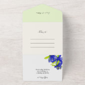 エレガントなロマンチックなアイリスフラワーの手描きイラスト オールインワン招待状 (外側)