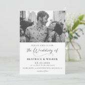 エレガントなロマンチックなカリグラフィー写真結婚式 招待状 (スタンド正面)