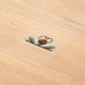 エレガントなロマンチックなスワンと赤いバラ - バレンタインデーのP アクリル招待状 (レイダウン)