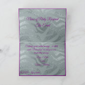 エレガントなロマンチックパープルローズ＆シルバー招待状 カード (内部)