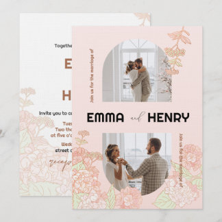 エレガントなロマンチックフォトウェディング招待状 招待状