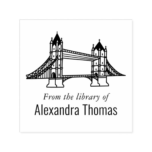 エレガントなロンドン橋ライブラリーの本の名前 セルフインキングスタンプ (デザイン)