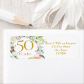 エレガントなローズのガーランド 50周年住所ラベル ラベル (インサイチュ)