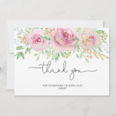 エレガントなローズのブライダルシャワー サンキューカード (正面)