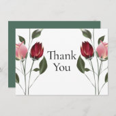 エレガントなローズの感謝カード サンキューカード (正面/裏面)