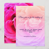 エレガントなローズの結婚式招待状カード 招待状 (正面/裏面)