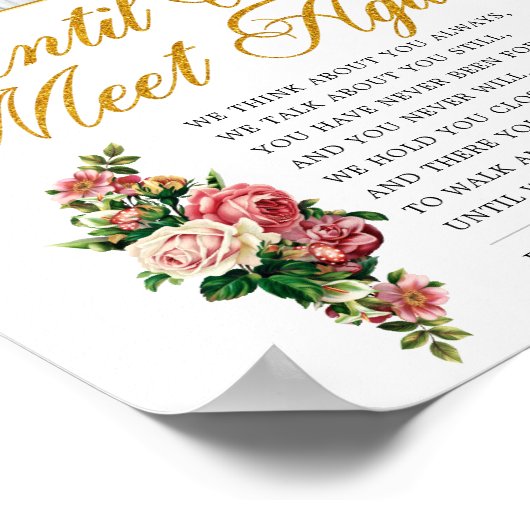 エレガントなローズの葬儀追悼詩看板 ポスター (角)