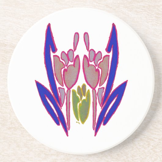 エレガントなローズウォーターカラーアートプリント コースター (正面)