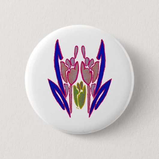 エレガントなローズウォーターカラーアートプリント 缶バッジ (正面)