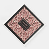 エレガントなローズゴールドとブラックのナプキン トレンディーパーティー (コーナー)