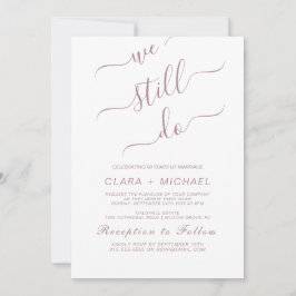 エレガントなローズゴールドのカリグラフィー誓いの更新招待状 招待状