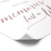 エレガントなローズゴールドのカリグラフィー  酔い覚ましと記憶 ポスター (角)