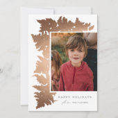 エレガントなローズゴールドのガーランド2枚の写真クリスマス シーズンカード (正面)