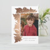 エレガントなローズゴールドのガーランド2枚の写真クリスマス シーズンカード (スタンド正面)