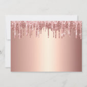 エレガントなローズゴールドのグリッターがスウィート16に滴る 招待状 (裏面)