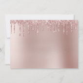 エレガントなローズゴールドのグリッターがスウィート16に滴る 招待状 (裏面)