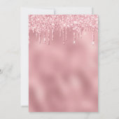 エレガントなローズゴールドのグリッターがスウィート16 招待状 (裏面)