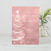 エレガントなローズゴールドのグリッタークリスマスウェディング 招待状 (スタンド正面)