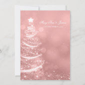 エレガントなローズゴールドのグリッタークリスマスウェディング 招待状 (裏面)