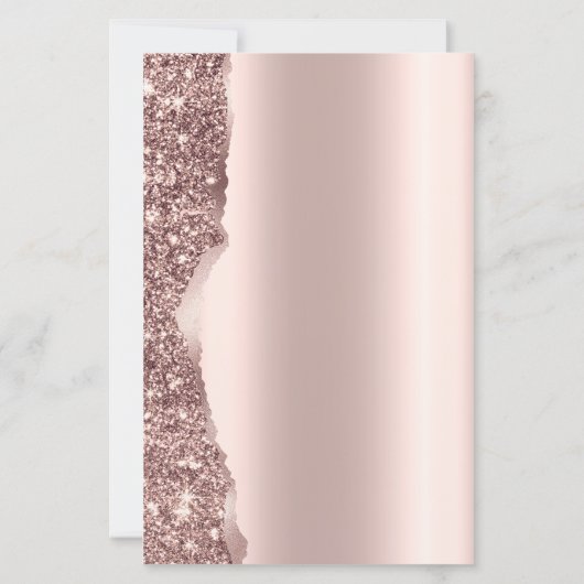 エレガントなローズゴールドのグリッター スクリプト (裏面)