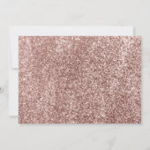 エレガントなローズゴールドのグリッター スクリプト ホワイト 卒業 招待状 (裏面)