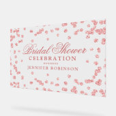 エレガントなローズゴールドのグリッター ブライダルシャワーのお出迎え アクリルサイン (傾斜)