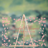 エレガントなローズゴールドのグリッター ブライダルシャワーのお出迎え アクリルサイン (ニュートラル)