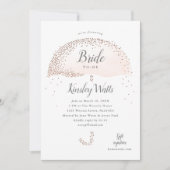 エレガントなローズゴールドのコンフェッティ ピンクのブライズシャワー 招待状 (正面)