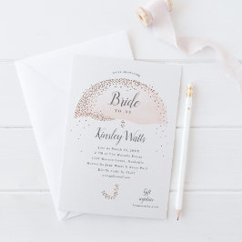 エレガントなローズゴールドのコンフェッティ ピンクのブライズシャワー 招待状