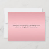 エレガントなローズゴールドのスクリプト サンキューカード (裏面)