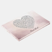 エレガントなローズゴールドのハート型ゲストブック ゲストブック (コーナー)