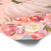 エレガントなローズゴールドのパンプキンシャワーのギフトテーブル ポスター (角)