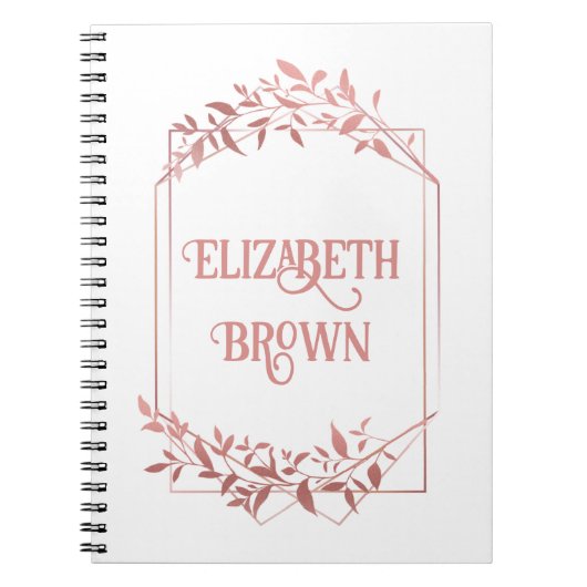 エレガントなローズゴールドのフレームが光を放つ ノートブック (正面)