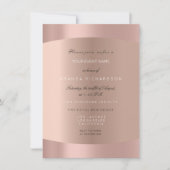 エレガントなローズゴールドのブッシュ ハミングバード フラワーフォーマル 招待状 (正面)