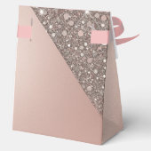エレガントなローズゴールドのブライズシャワー フェイバーボックス (裏面)