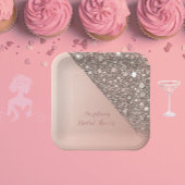 エレガントなローズゴールドのブライズシャワー ペーパープレート