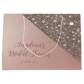 エレガントなローズゴールドのブライダルシャワーのギフトバッグ ラージペーパーバッグ (正面)