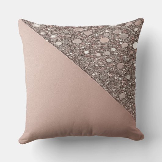 エレガントなローズゴールドのブライダルシャワー クッション (裏面)