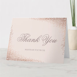 エレガントなローズゴールドのブライダルシャワー サンキューカード