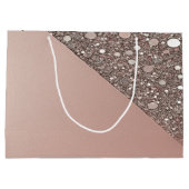 エレガントなローズゴールドのブライダルシャワー ラージペーパーバッグ (裏面)
