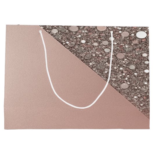 エレガントなローズゴールドのブライダルシャワー ラージペーパーバッグ (裏面)