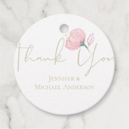 エレガントなローズゴールドのモダンウェディングスパークル フェイバータグ