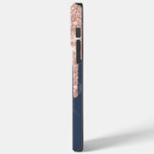 エレガントなローズゴールドのラメ垂れ Case-Mate iPhoneケース (裏面 / 左)